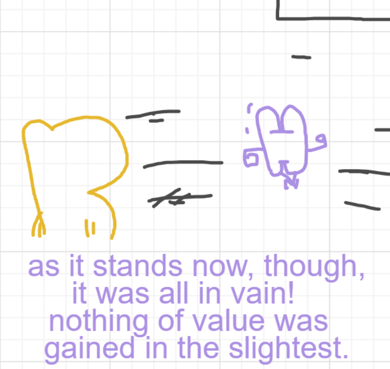 A panel from I've Been Everywhere, Man, episode nine of the Board Boards object show by Furretwalk/WalkingFurret.